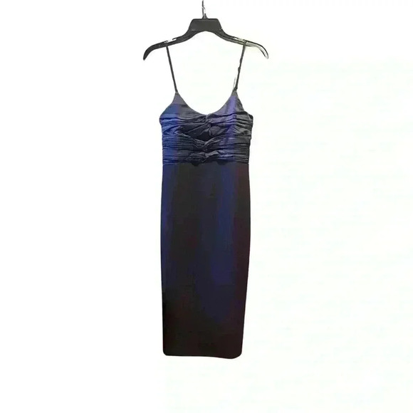 Likely Navy Blue Steph Ruched Satin & Crepe Midi-Dress - Picture 7 of 12